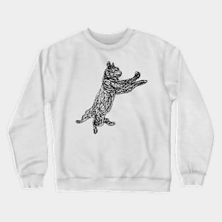 Dancing black doodle cat Crewneck Sweatshirt